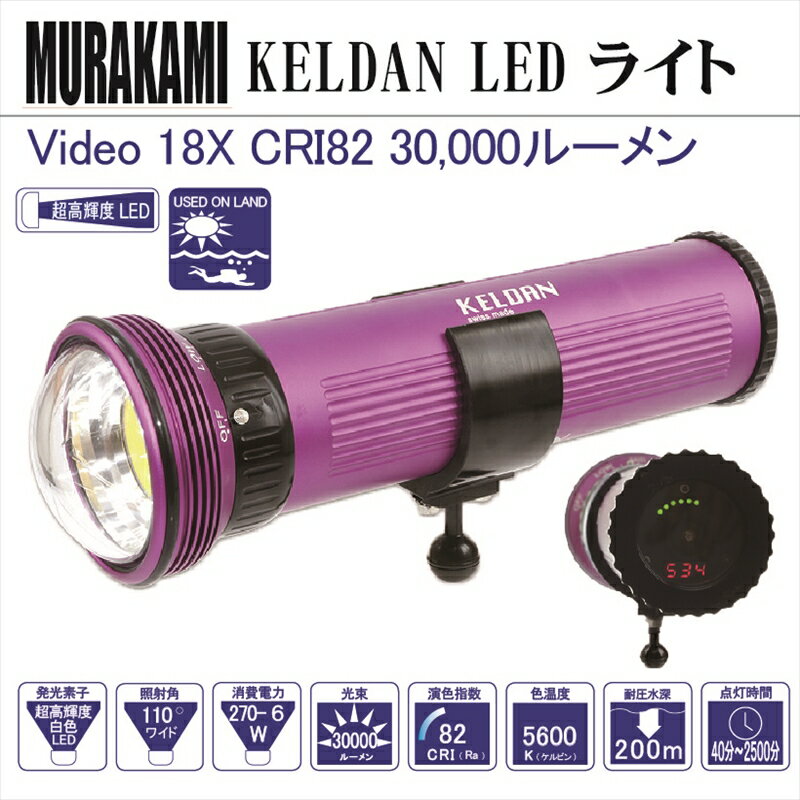 KELDAN LED ライトVideo 18X CRI82 30,000 ルーメン