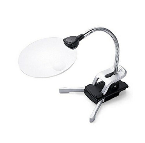 樂天商城 - スタンドルーペ 拡大鏡 拡大ルーペ LEDライト付 クリップ対応 レンズ径11cm
