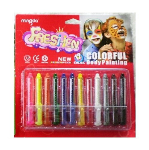 12色入り ペンシルタイプ フェイスペイント用 [サッカーの試合にも] ハロウィン