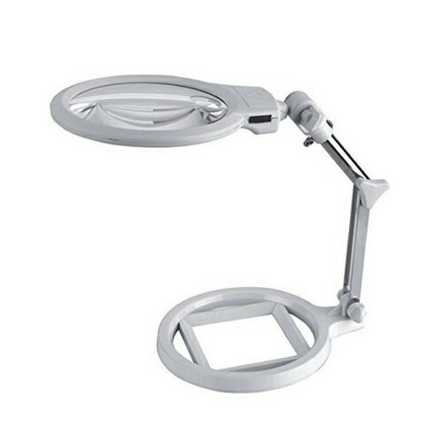 樂天商城 - コンパクトに折りたたみ式 スタンドルーペ LED 照明 ライト 付 拡大鏡 ルーペ 高さ 角度調節 可 暗所作業にも