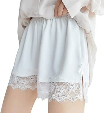 【D-C10134】インナーパンツ ペチコート ペチパン 見せパン レディース 裾レース リボン ボトムス ショートパンツ ペチパンツ パンツ 部屋着