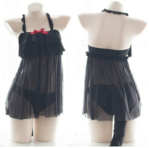 樂天商城 - 【D-C10116】猫コスプレ ランジェリー ベビードール 　セクシー コスチューム 下着 かわいい レディース クリスマス　 大胆 萌え萌え (黒猫)