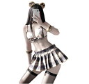 【D-C10149】熊さん セーラー服 セクシー コスプレ ランジェリー コスチューム 可愛い 萌え 小悪魔 レディース 女性 仮装 衣装 下着 セット ミニスカート