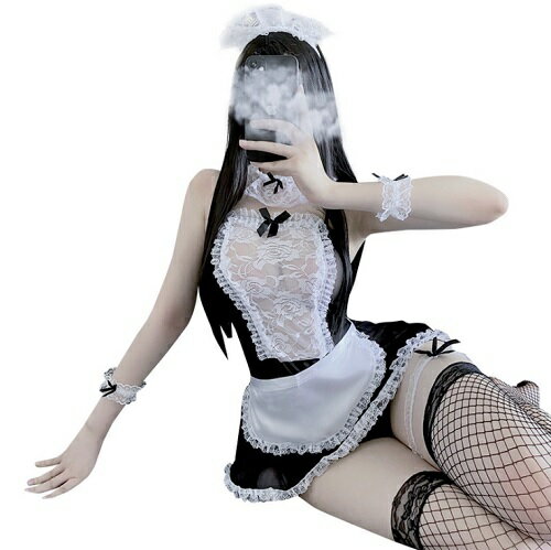 樂天商城 - 【D-10168】メイド フルセット 制服 メイド服 小悪魔 ホルターネック 衣装 レディース かわいい 仮装 コスチューム ハロウィン クリスマス コスプレ
