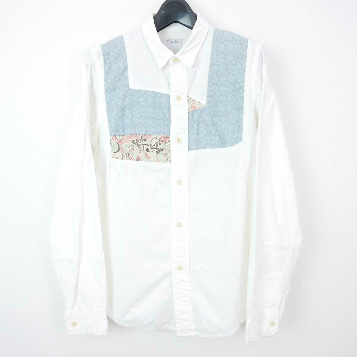 visvim ビズビム GRANGER SHIRT CHAMBRAY（P.W.） コットン 半袖 パッチワーク シャンブレー シャツ WHITE 1  DN-10994