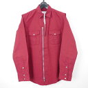 ygpiz 17SS The Letters U ^[Y Military Ventile Zip Shirt.  x^C Rbg ~^[ Wbv Vc RED M yÁz DN-13362