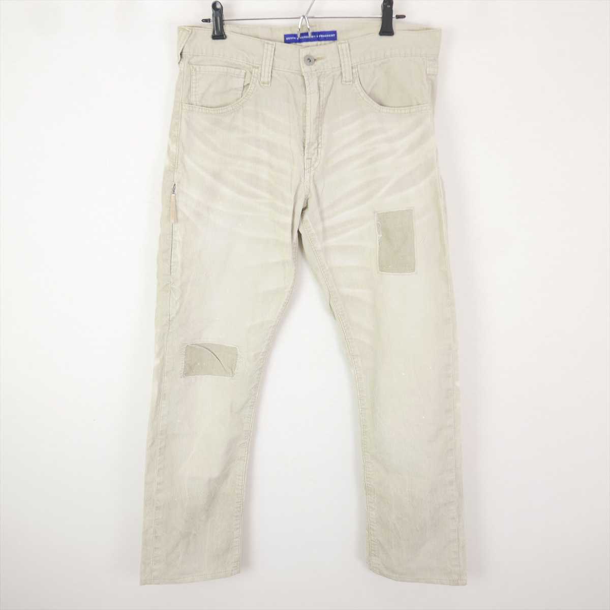 DENIM BY VANQUISH FRAGMENT デニム バイ ヴァンキッシュ フラグメント リメイク ワイド ストレート コーデュロイパンツ BEIGE 30 【中古】 DN-15256