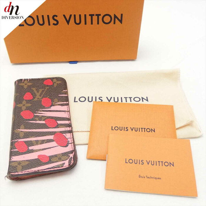 【楽天スーパーSALE！特別割引プライス！】 Louis Vuitton Monogram Jungle iPhone 6/6S Folio Case モノグラム ジャングル ドット 手帳型 アイフォンケース SUGAR PINK POPPY 【中古】 DN-9067