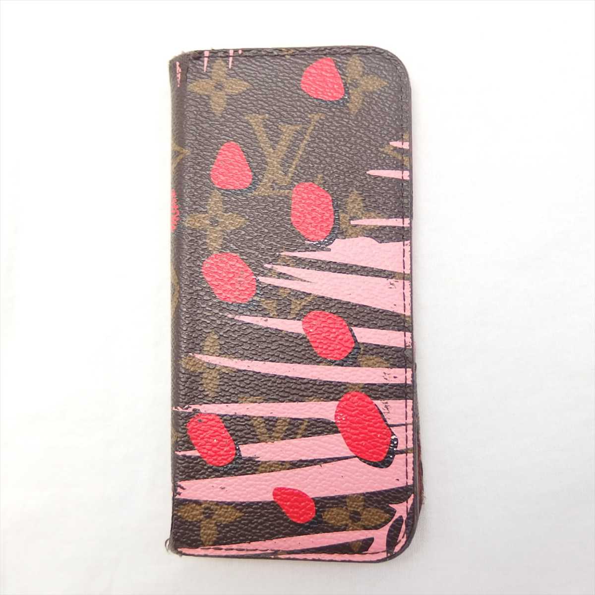 Louis Vuitton Monogram Jungle iPhone 6/6S Folio Case モノグラム ジャングル ドット 手帳型 アイフォンケース SUGAR PINK POPPY 【中古】 DN-9067
