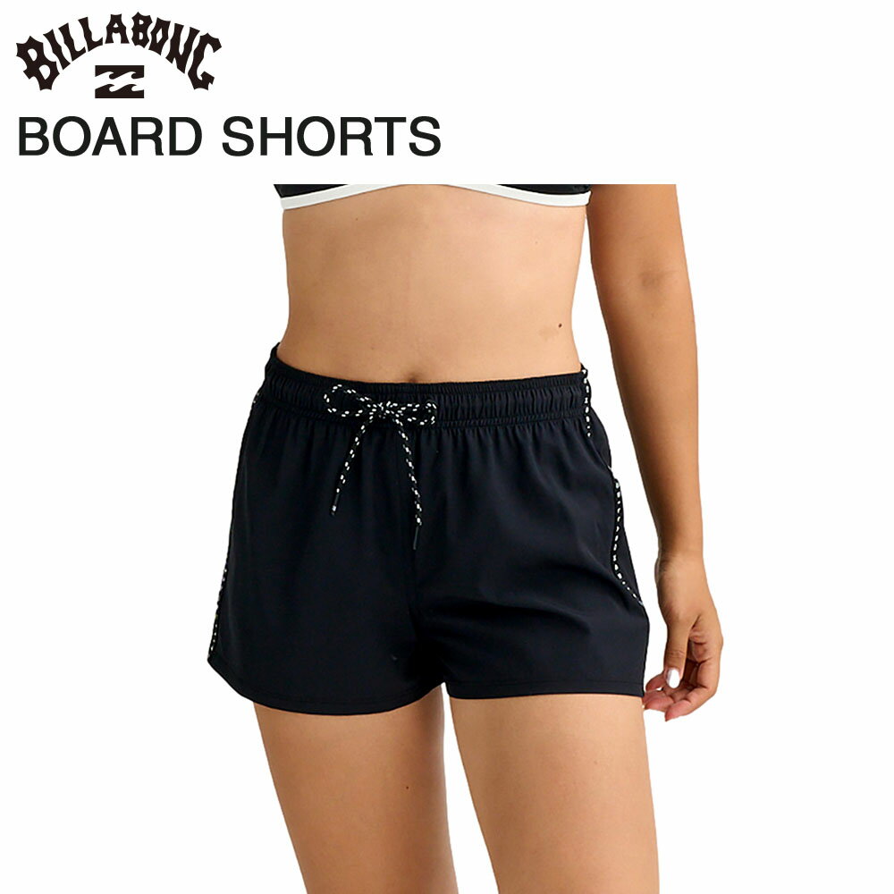 Rakuten - ビラボン BILLABONG ボードショーツ レディース 7cm ショート 4WAYストレッチ UPF50+ ゴムウエスト ビーチ SIDE LOGO TAPE SOLID SHORT BOARDSHORTS BG013503