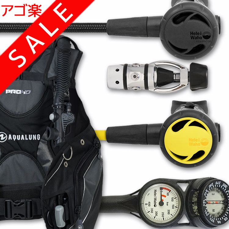 ダイビング 重器材 セット BCD レギュレーター オクトパス ゲージ 【HDm-Hreg2Flx-Hoct2-Hmfx2】 スキューバーダイビング BC コンパス 2連ゲージ 器材 機材