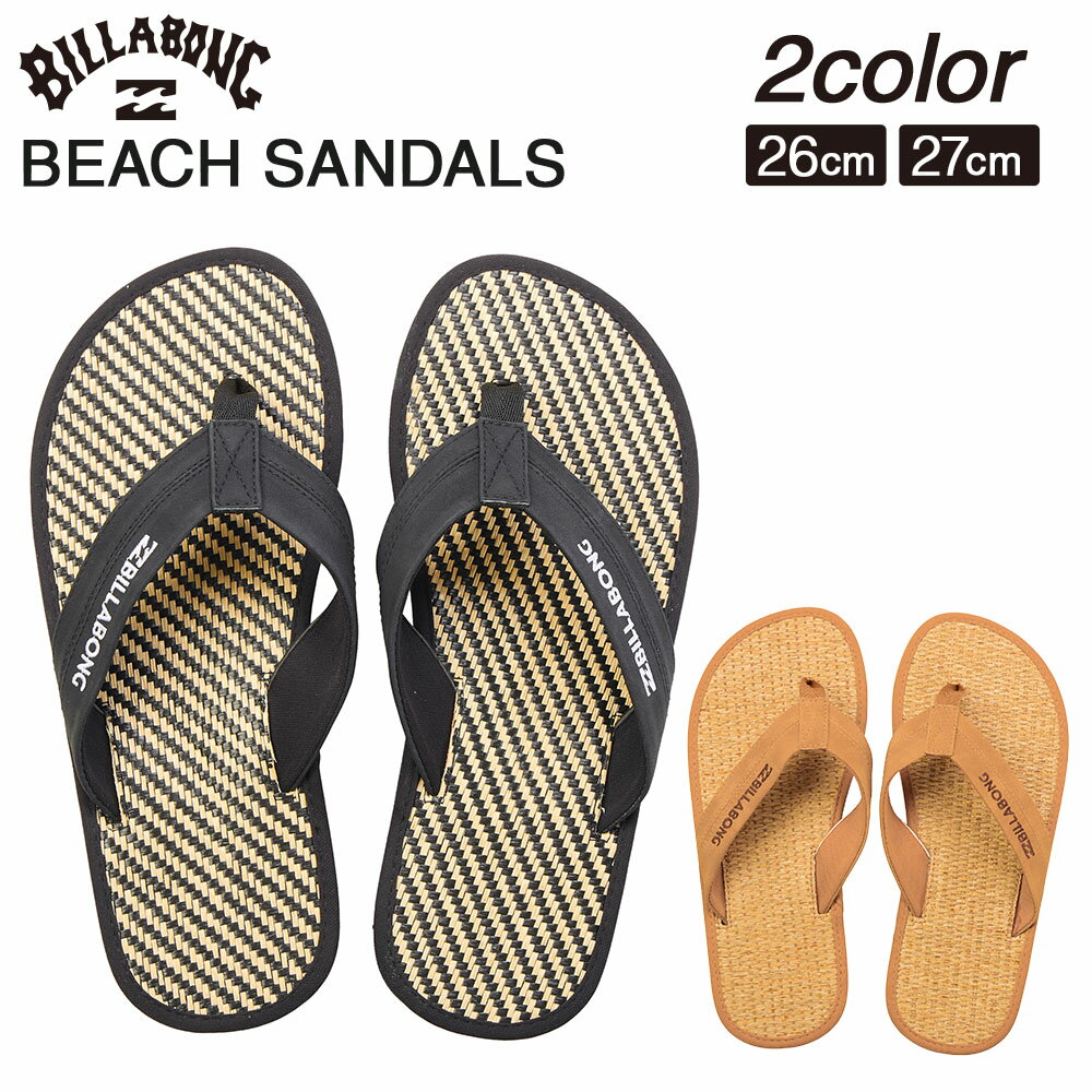 Rakuten - ビラボン BILLABONG サンダル タタミ 畳 PUレザー 鼻緒 蒸れにくい タウンユース ビーチ TATAMI SANDAL BLK 26cm BG011926