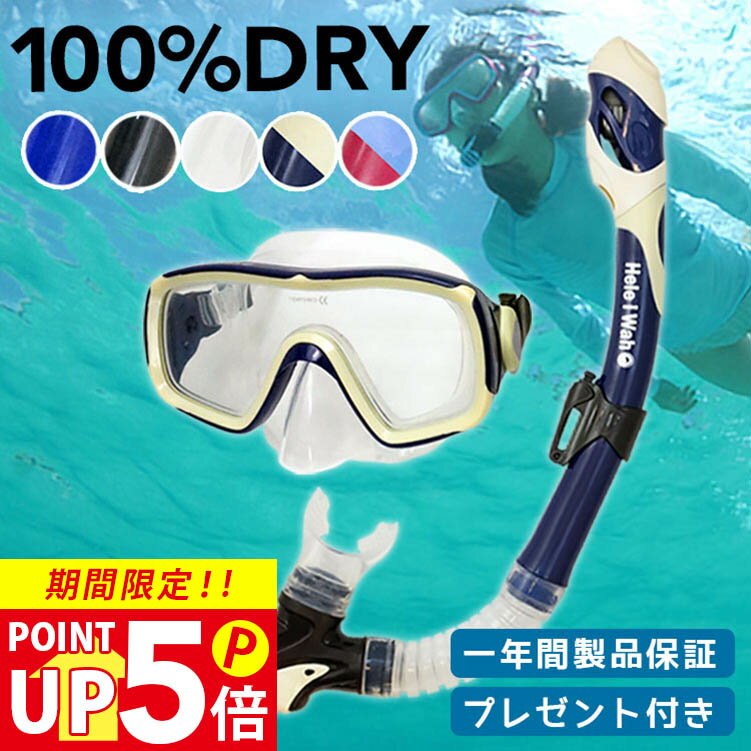 シュノーケル セット 100% ドライスノーケル シュノーケリングセット マスク ドライシュノーケル 2点セット 素潜り スキンダイビング スノーケリング He...