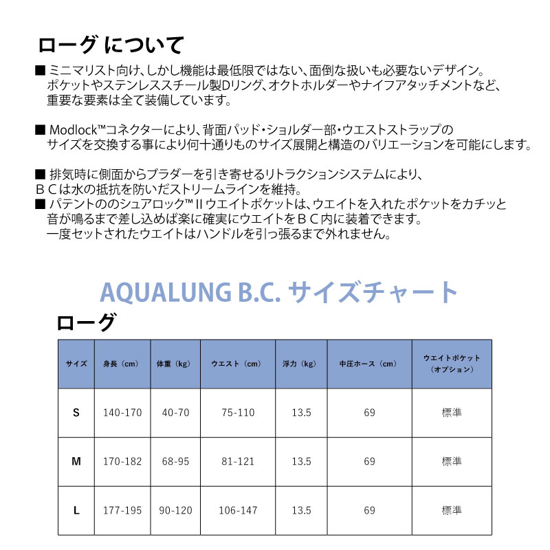 DIVING-HIDのBCD アクアラング AQUALUNG ローグ用 ローグコンポーネント ショルダーベルト BCDパーツ｜アングル2
