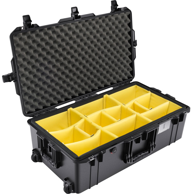 PELICAN(ペリカン) 1615 エアケース パッド付きディバイダー プレスアンドプルラッチ ブラック 27L  1615Air 1615 Air Case with Padded Divider Press and Pull Latch Black