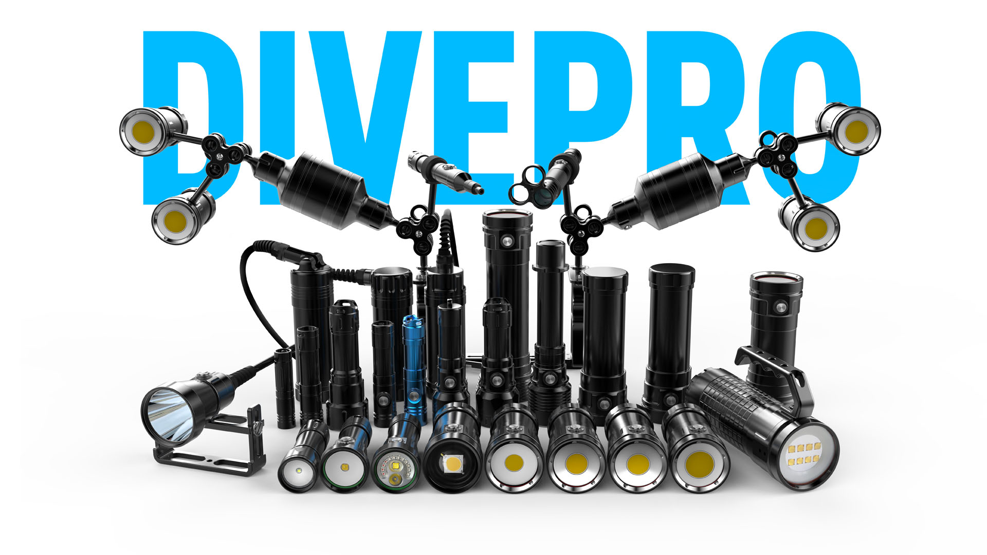街のダイビング屋さん 楽天市場店のDIVEPRO（ダイブプロ）[Z02A] 2ホール バタフライクランプ 国内正規品 水中LEDライト ストロボ 水中カメラ 水中撮影 スキューバダイビング スノーケリング スキンダイビング｜アングル3