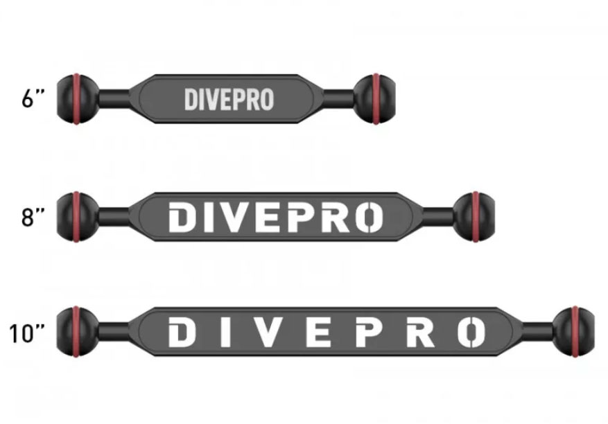 街のダイビング屋さん 楽天市場店のDIVEPRO ダイブプロ [Z12B] ダブルボールアーム 有効長さ:8インチ(20.32cm) 国内正規品 水中カメラ 水中撮影 スキューバダイビング｜アングル2