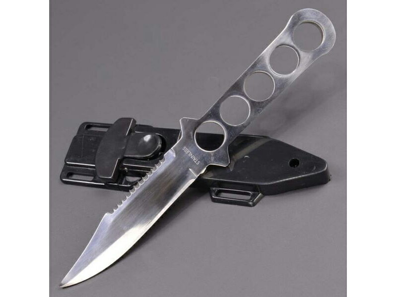 人気商品!ステンレス ダイビングナイフ シングルエッジ