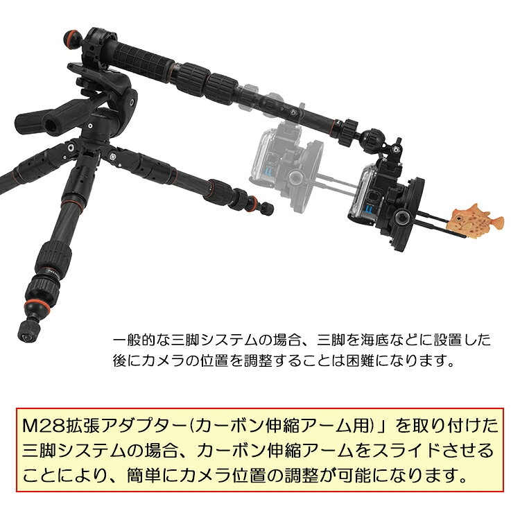 DivingGearのINON(イノン)　M28拡張アダプター [ カーボン伸縮アーム用 ]｜アングル3