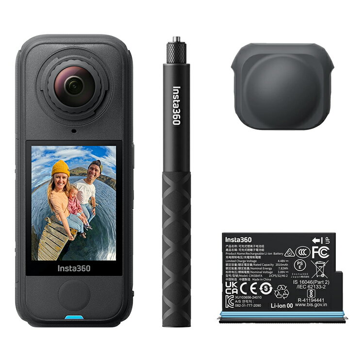 [ Insta360 ] X4 Air スターターキット 360度全景アクションカメラ ウエアラブルカメラ 見えない自撮り棒 予備バッテリー 動画 写真 アウトドア