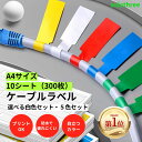 ケーブルラベル ケーブルタッグ 「カーラーラベル ランキング Rakuten1位」 ラベル タッグ ケーブルラベル 300枚入 5色 白 ホワイト 色選べる 配線識別 一目瞭然 防水 防油 目印 手書き可能 プリント可能 レーザープリンタ対応 2種類から選択