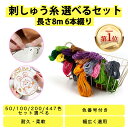 刺繍糸 刺しゅう糸 長さ8m 6本綴り 50/100/200/447色 選べるセット 色番号付き 初心者 カラフル 縫い糸 手縫い糸 手芸用糸 高質量 家庭糸 多色鮮やかな縫い糸 クロスステッチ 刺繍セット ミサンガ プレゼント付き