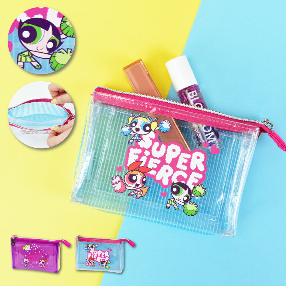 Rakuten - パワーパフガールズ クリアポーチ PVC 透明 透明ポーチ 小物入れ 化粧 コスメポーチ 2ルーム ファスナー 3ポケット コンパクト レディース 女子 男子 男女兼用 通勤 通学 旅行 整理整頓 大人 高校生 学生 子供 キッズ 可愛い かわいい キャラクター グッズ 人気