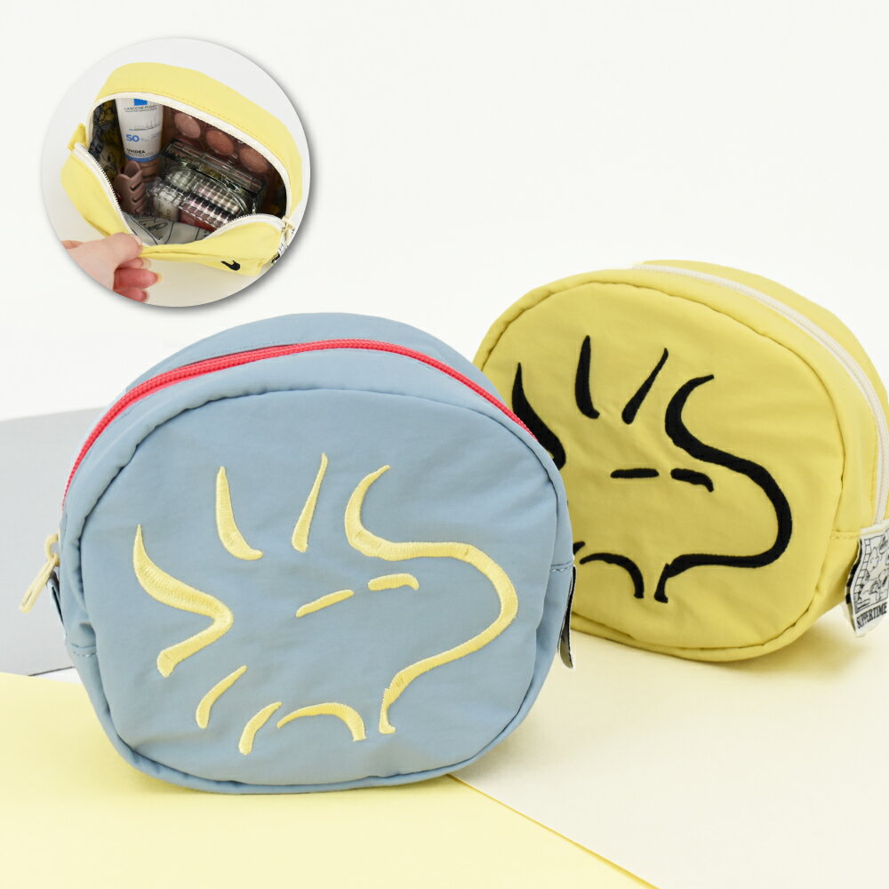 Rakuten - ウッドストック ピーナッツ フェイス ポーチ 小物入れ 化粧ポーチ コスメポーチ 化粧品 ガジェット ナイロン 軽量 ファスナー 刺繍 収納ポーチ トラベルポーチ レディース 女子 男子 通勤 通学 旅行 大人 学生 小学生 子供 かわいい 可愛い キャラクター グッズ 人気