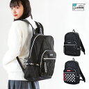 アヴェンチュラ リュック リュックサック デイパック 市松模様 大容量 a4 メッシュポケット 背面 ファスナー 18L 黒 チェック ロゴ 女子 男子 男女兼...