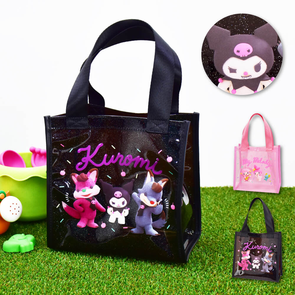 サンリオ クロミ マイメロディ マイメロ PVC ラメ クリアトート バッグ 透明 クリア 小さめ マチ 自立 軽量 丈夫 トートバッグ プールバッグ 痛バッグ レディース 女子 旅行 海 夏 お出かけ 散歩 大人 高校生 学生 子供 かわいい 可愛い キャラクター グッズ