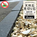 見切り石 オブジェ マルチストーン パーテーション 仕切り 砂利 芝 エクステリア お庭 【敷石 パーティングストーン2 ブラック 1束販売(4本入) 100×...