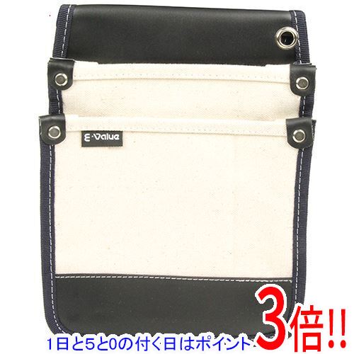 【いつでも2倍！5.0のつく日、18日は3倍！】E−Value 帆布製電工腰袋 EHN-D WH ホワイト