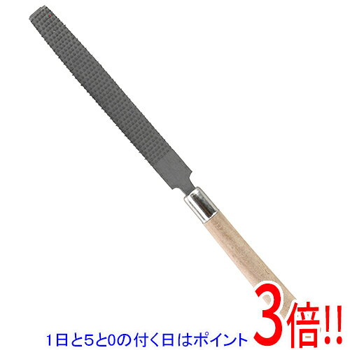 平日午前8時までにご注文・決済完了で提携倉庫より当日出荷いたします。なお、北海道・沖縄・離島の方は出荷まで2日〜7日かかります。予めご了承ください。ご注文・お支払い後は商品の手配を行いますのでのキャンセルはお受けできません。 代金引換のご注文はお受けできません。木工細工に適した、柄付の半丸ヤスリです。木を中心とする木工の小さな細工研削・研磨作業。木を中心とする木工の小さな細工に最適です。●形状：半丸。●目：鬼目。●サイズ：全長195mm。●木工用。●柄付。●柄：木。ヤスリ本体にカケ・ヒビ・ワレ・亀裂がないことを確認してください。逆方向に使用すると目を傷めて寿命を短くします。ヤスリをハンマー代りに使用して加工物を叩かないでください。折れる恐れがありますので、ヤスリをテコ代りに使用しないでください。作業時には、手袋、作業メガネなどの着用をお勧めします。※返品についてはこちらをご覧ください。　