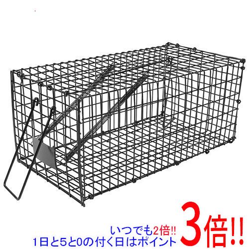 平日午前8時までにご注文・決済完了で提携倉庫より当日出荷いたします。なお、北海道・沖縄・離島の方は出荷まで2日〜7日かかります。予めご了承ください。ご注文・お支払い後は商品の手配を行いますのでのキャンセルはお受けできません。 代金引換のご注文はお受けできません。ネズミの捕獲に最適です。ネズミ捕獲器。ブラック塗装でサビにくいです。光が反射しにくいため、ネズミが警戒しにくいです。●サイズ：約295×160×135mm。●スチール。動物虐待目的には絶対使用しないでください。有害駆除などの限定使用(管理出来る私有地での農作物・家畜の被害を防ぐ)は認められます(使用する目的により許可が必要な場合があります)。幼児・子供・ペット等のいる場所での使用は避けてください。保護動物を誤って捕獲した場合は速やかに放獣してください。本体のフチなどで手を切らない為に軍手等の着用をお願いいたします。※返品についてはこちらをご覧ください。　