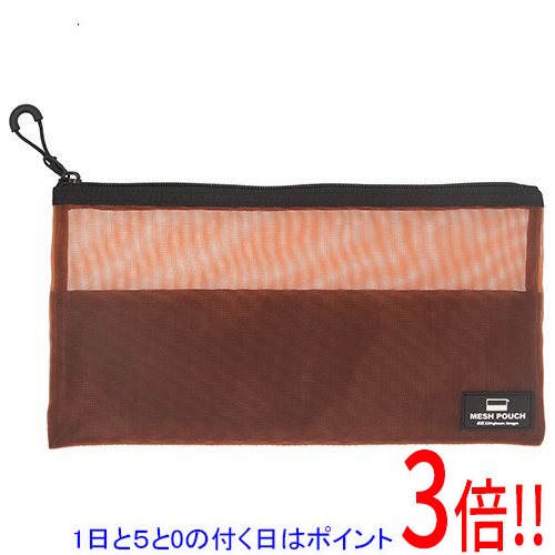 平日午前8時までにご注文・決済完了で提携倉庫より当日出荷いたします。なお、北海道・沖縄・離島の方は出荷まで2日〜7日かかります。予めご了承ください。ご注文・お支払い後は商品の手配を行いますのでのキャンセルはお受けできません。 代金引換のご注文はお受けできません。メッシュ素材で中身が見え文具や工具の収納に便利なポーチです。文具や道具、工具などの収納。引手付きで手袋などを着用しても開閉しやすいです。底部補強で破れにくいです。工具、アウトドア、吊り用具の収納に便利です。●サイズ：150×300mm。●カラー：オレンジ&ブラック。●ナイロン。●ポリエステル。※返品についてはこちらをご覧ください。　