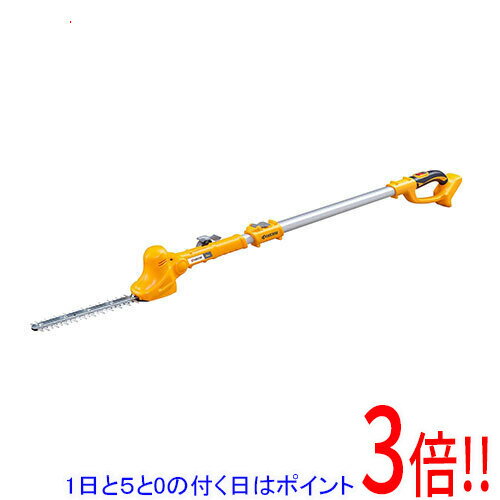 メーカー受発注によりご注文後のキャンセルはお受けできません。伸縮式ポールで商品長さ1635mm〜2215mmに伸縮自在で約3mの高さまで対応できる高い庭木や広い生垣の刈り込みに適した18Vリチウムイオン電池仕様の充電式ポールヘッジトリマーです(充電器・電池パックは別売です)。高いところや手の届きにくいところにある庭木の刈り込み、広い生垣の刈り込み、庭木の整枝・剪定。パイプをワンタッチで1635〜2215mmの範囲で調節できます。作業に合わせてヘッド角度は120度調節できます。刃物の先端に施してある3面の研磨加工によって鋭い切れ味が得られます。ダイヤル式角度調節より刃物に触れることなく片手で角度調節が可能です。電源を気にせず使える充電式です。●電圧：DC18V。●刈刃駆動方式：両刃駆動。●刈込幅：260mm。●ストローク数・ストローク量：1800min-1・18mm。●最大切断枝径：10mm(樹木の種類や刃物の切れ味により変わる場合があります)。●連続使用時間：30分(作業条件により連続作業時間は前後することがあります)。●本体のみ(電池パック・充電器は別売)。●品名コード：666550B。●ハウジング：ABS+TPE。●ブレード：鉄。●ブレードカバー：PVC。●付属品：ブレード(本体取付)×1・ブレードカバー(本体取付)×1。取扱説明書をお読みの上、正しくお使いください。本機は生垣の刈込や庭木の整枝・剪定に利用して下さい(草刈りや芝の刈込みには絶対に使用しないでください※故障の原因となります)。雨の中での作業や雨上がり・水やり(散水)直後の濡れた枝の刈込みはしないでください。セフティロックボタンを押込んだ状態で固定しないでください。本機を使用する前に鉄芯・針金・板などがないことを確認してください。刈込中にブレードを無理に押し付けたりするとブレードが破損することがありますので注意してください。※返品についてはこちらをご覧ください。　