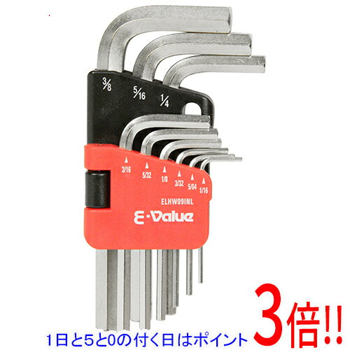 乐天商城 - 【1日と5.0のつく日、18日はポイント3倍！】E-Value 六角棒レンチセット インチ ELHW09INL