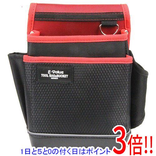 乐天商城 - 【1日と5.0のつく日、18日はポイント3倍！】E-Value 腰袋 2段 ブラック＆レッド EDK-1D RD