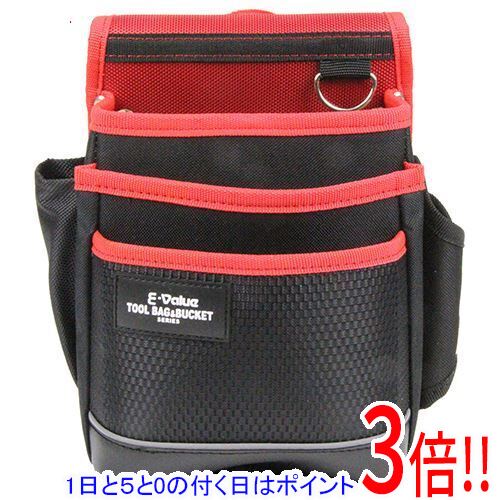 乐天商城 - 【1日と5.0のつく日、18日はポイント3倍！】E-Value 腰袋 3段 ブラック＆レッド EDK-2D RD