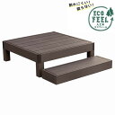 ウッドデッキ 人工木 縁台+ステップセット ダークブラウン (PWDE-1P-STP-DBR) ecofeel デッキキット ※北海道+3000円 【代引不可】
