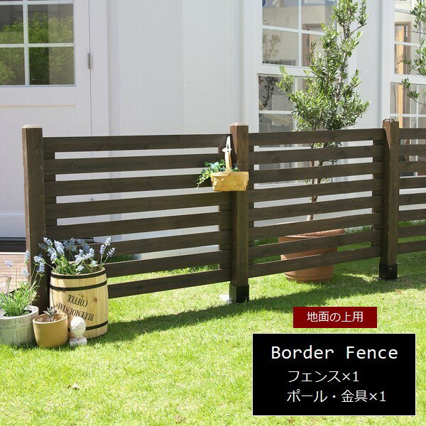フェンス 木製 ダークブラウン ボーダーフェンス スプレッド（連結セット/土中用） SFBF1000E-UB-DBR ※北海道＋7500円 【代引不可】