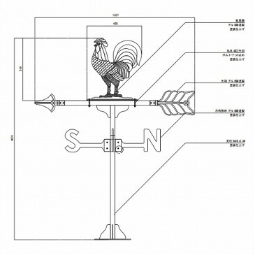 【限定クーポン発行中】 風見鶏 大 にわとり Lシリーズ KZL-鶏風見鶏 新居 装飾 ヨーロッパ 洋風 アイアン オーナメント ウォールアクセサリー エクステリア