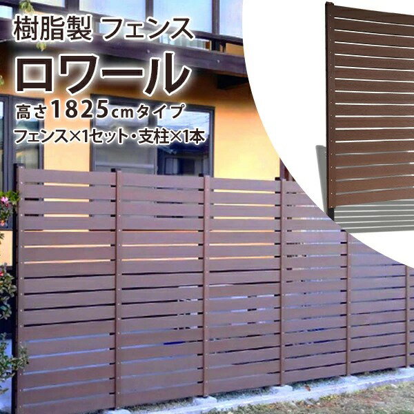 フェンス 樹脂 目隠し 1825用 本体+柱1本 幅90x227.5cm ロワール 人工木 ストライプフェンス ルーバーフェンス 樹脂フェンス DIY ガーデンフェンス 柵 塀 庭 玄関 仕切り【在庫処分】