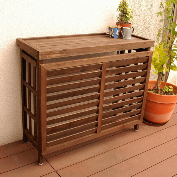 【メーカー在庫売りつくしセール】 室外機カバー ダークブラウン 木製 JSAC-930DBR エアコンカバー 逆ルーバー メーカー在庫限り ※北海道＋2200円【代引不可】のサムネイル