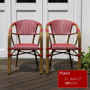 ガーデンチェア プレジール 2脚セット レッド (PLS-CH-2P-RED) ※北海道+3000円 【代引不可】