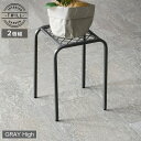 アイアンプランタースタンド「TWILL」(ツイル) ハイサイズ 2個組 グレー (TW009-2P-GRY) ※北海道・沖縄・離島配送不可 【代引不可】