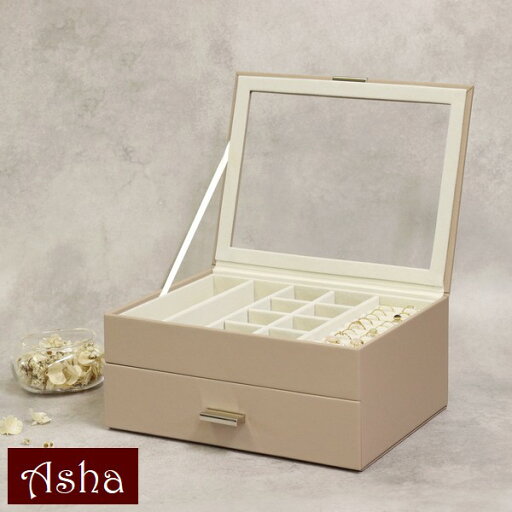 ジュエリーボックス Asha 2段 ピーチベージュ (JWB-017) 宝石箱 アクセサリー 収納 アシャ 【代引不可】 【沖縄・離島配送不可】 ジュエリーボックス Asha 2段 ピーチベージュ (JWB-017) 宝石箱 アクセサリー 収納 アシャ 【代引不可】 【沖縄・離島配送不可】
