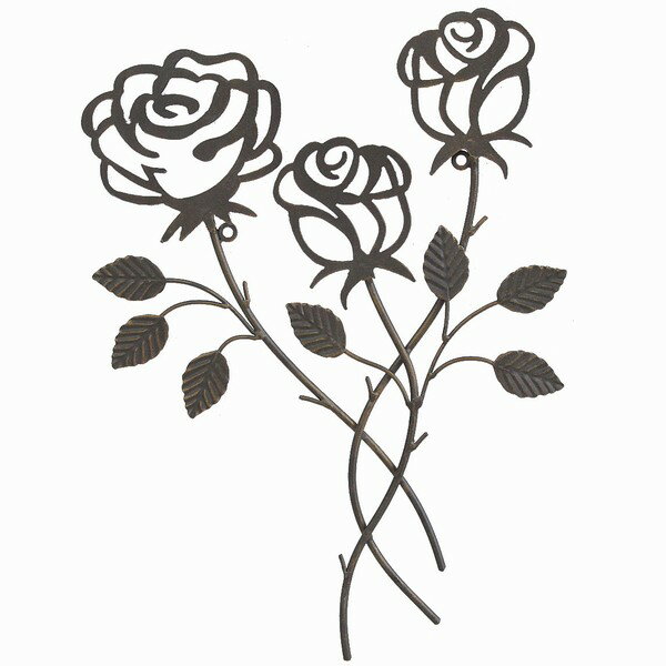 壁飾り アイアン ローズウォールオーナメント (6847) 薔薇 ※北海道・沖縄・離島配送不可