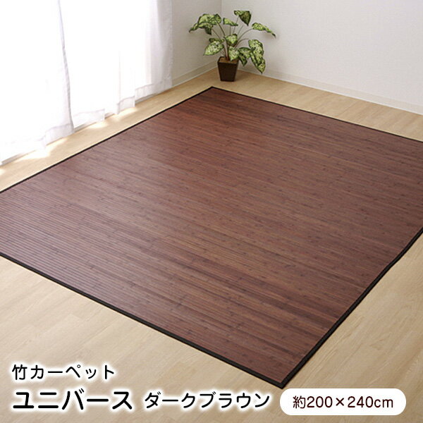 竹ラグ 200×240cm ユニバース ダークブラウン (5302680) ラグマット ラグカーペット ※北海道・沖縄・離島+1650円