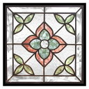 ステンドグラス (SH-E16) 300×300×18mm デザイン 花 ピュアグラス (約3kg) ※代引不可 【沖縄・離島配送不可】【代引不可】